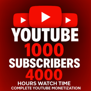 YouTube Monetization Package – 1000 Subscribers & 4000 Hours Watch Time